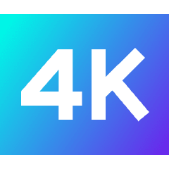 Quality 4k Icon from Sharp Gradient Set