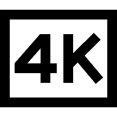 Quality 4k Icon from Sharp Line Set