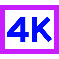 Quality 4k Icon from Sharp Neon Set