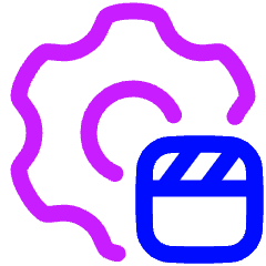 Settings Video Film Playlist Icon from Plump Neon Set