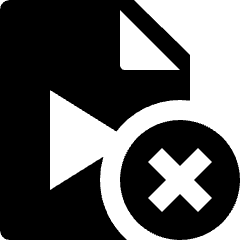 Video File Cross Remove Icon from Nova Solid Set