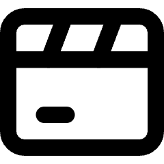 Movie Video Clip Icon from Micro Line Set