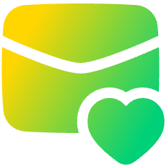 Inbox Favorite Heart Icon from Plump Gradient Set