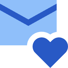 Inbox Favorite Heart Icon from Sharp Flat Set