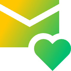 Inbox Favorite Heart Icon from Sharp Gradient Set