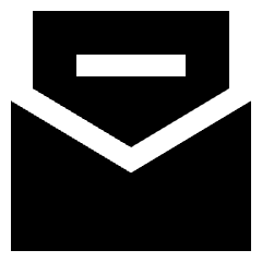 Inbox Open Icon from Sharp Solid Set
