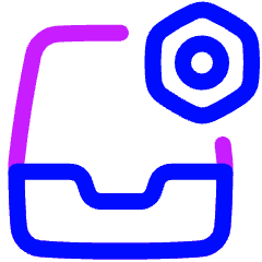 Inbox Setting Bolt Nut Icon from Plump Neon Set