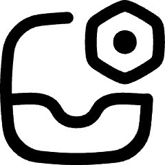 Inbox Setting Bolt Nut Icon from Flex Line Set