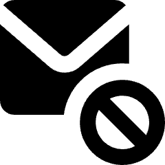 Mail Block Icon from Micro Solid Set