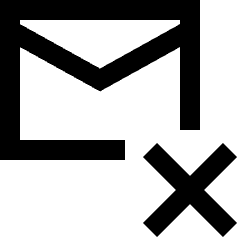 Mail Remove Icon from Sharp Line Set