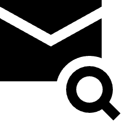 Mail Search Icon from Sharp Solid Set