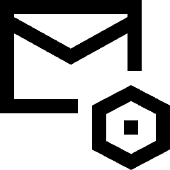 Mail Setting Bolt Nut Icon from Sharp Line Set