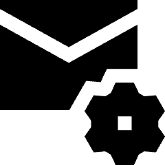 Mail Setting Gear Icon from Sharp Solid Set