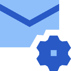 Mail Setting Gear Icon from Sharp Flat Set