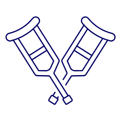 Crutches Illustration from UX Line Set