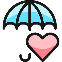 Insurance Umbrella Heart Icon from Ultimate Colors Set