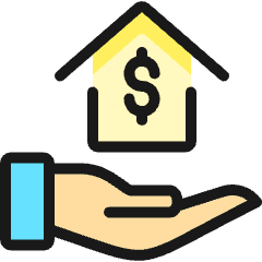 Real Estate Insurance Dollar Hand Icon from Ultimate Colors Set