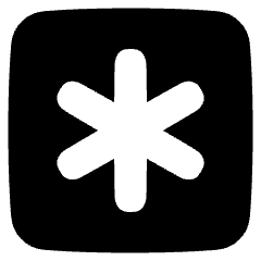 Asterisk Square 1 Icon from Plump Solid Set