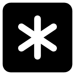 Asterisk Square 1 Icon from Core Solid Set