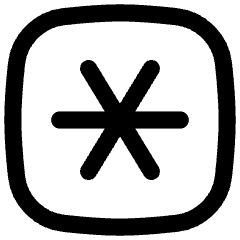 Asterisk Square 2 Icon from Flex Line Set