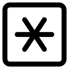 Asterisk Square 2 Icon from Core Line Set