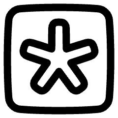 Asterisk Square 3 Icon from Plump Line Set