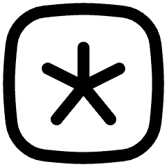 Asterisk Square 3 Icon from Flex Line Set
