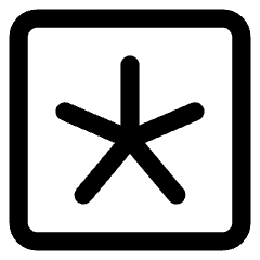 Asterisk Square 3 Icon from Core Line Set