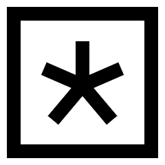 Asterisk Square 3 Icon from Sharp Line Set