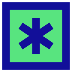Asterisk Square Icon from Sharp Pop Set