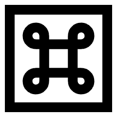 Command Square Icon from Sharp Line Set
