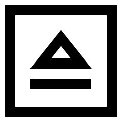 Eject Square Icon from Sharp Line Set