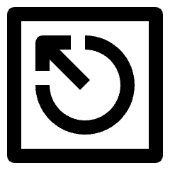 Clean line icon of a rounded keyboard key with a circular arrow and diagonal arrowhead. Used for power controls and shortcuts.