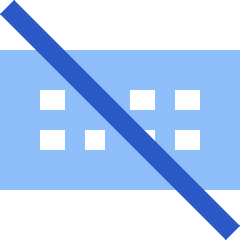 Keyboard Off Icon from Sharp Flat Set