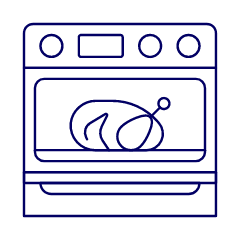 Chicken In Oven Illustration from UX Line Set
