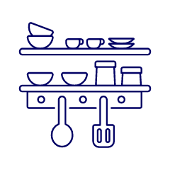 Cookware Shelf Illustration from UX Line Set