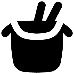 Food Takeaway Packaging Icon from Flex Solid Set