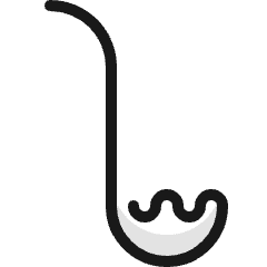 Kitchenware Ladle Spaghetti Icon from Ultimate Colors Set