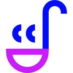 Soup Spoon Icon from Sharp Neon Set
