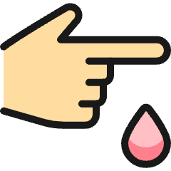 Laboratory Test Blood Finger Icon from Ultimate Colors Set