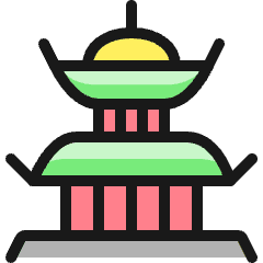 Landmark Japan Castle Icon from Ultimate Colors Set