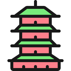 Landmark Pagoda Icon from Ultimate Colors Set