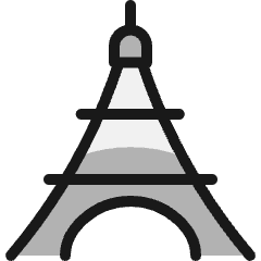 Landmark Eiffel Tower Icon from Ultimate Colors Set