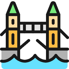 Landmark London Bridge Icon from Ultimate Colors Set