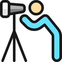 Landmarks Telescope Person Icon from Ultimate Colors Set