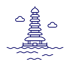 Bali Pagoda Illustration from UX Line Set