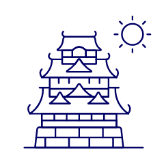 Japanese Castle Illustration from UX Line Set
