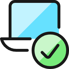 Laptop Approve Icon from Ultimate Colors Set