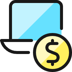 Laptop Cash Icon from Ultimate Colors Set
