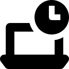 Laptop Clock Icon from Nova Solid Set
